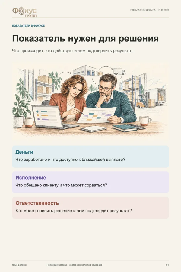 Обложка презентации «Показатели для решений»